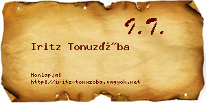 Iritz Tonuzóba névjegykártya